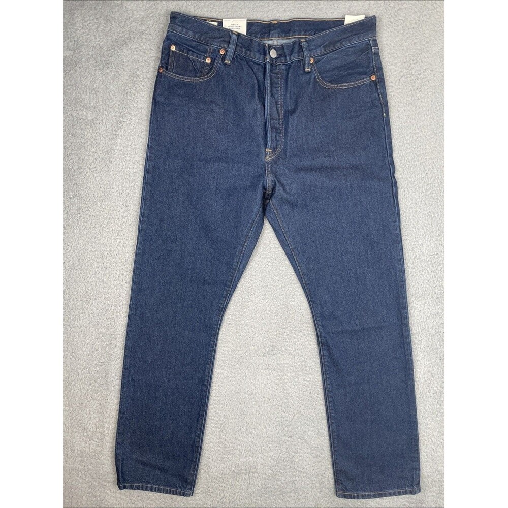 Levis 501 Premium Jeans Recycled Circulose Mens 33x30 Blue Straight Big E NWT